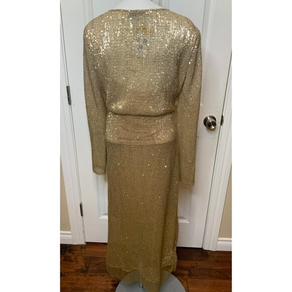 Dorothee Schumacher Gold Sequin Shimmering Dreams Midi Dress, Size 4, $1250 NWT! - Picture 7 of 15